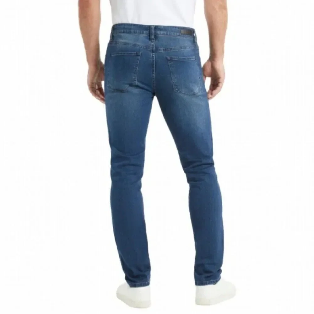 Kenneth Cole New York Men's 40x32 Straight Fit Comfort Stretch Denim Jeans Blue